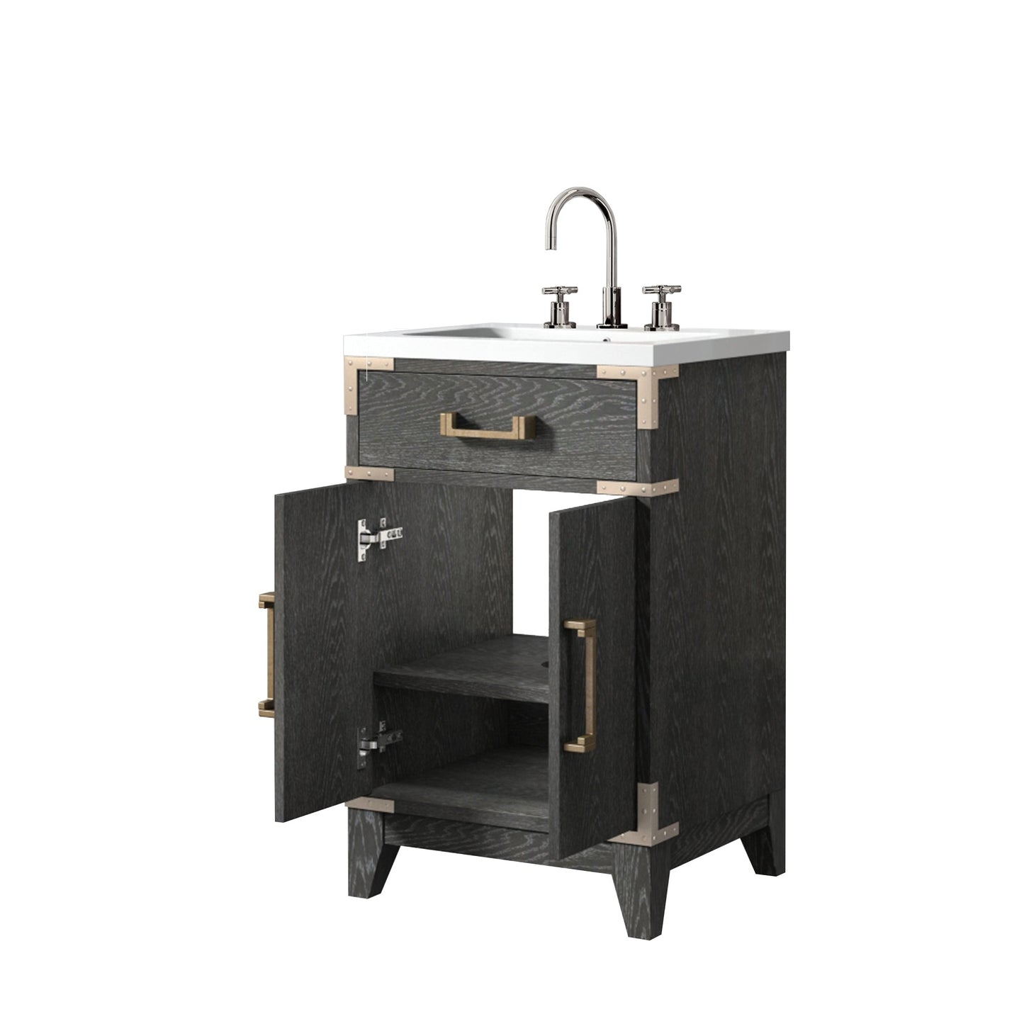 Laurel 20 in W x 18 in D Black Oak Single Bath Vanity