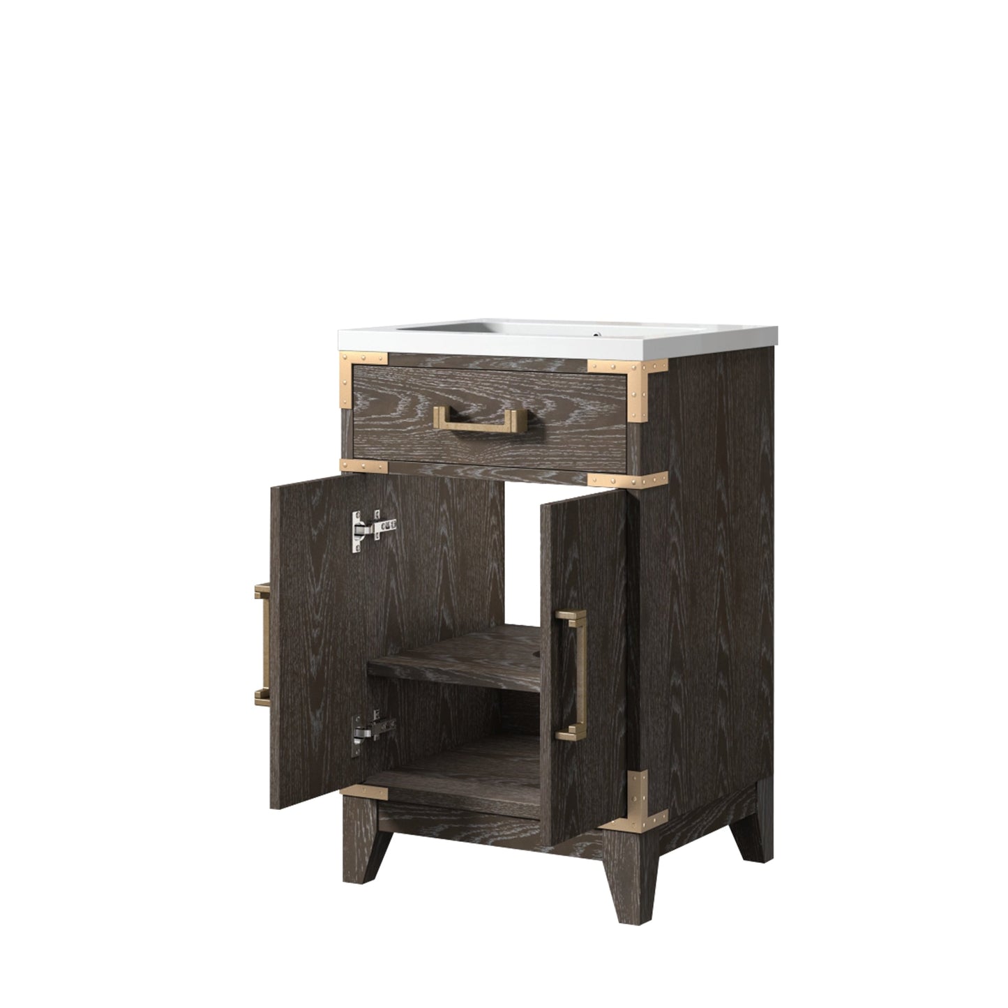 Laurel 20 in W x 18 in D Brown Oak Single Bath Vanity
