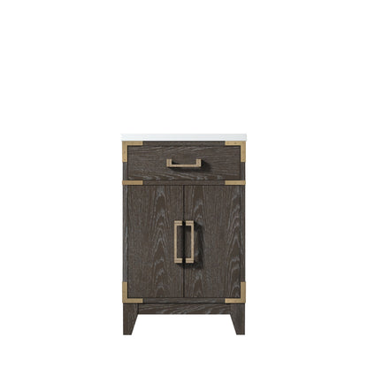Laurel 20 in W x 18 in D Brown Oak Single Bath Vanity