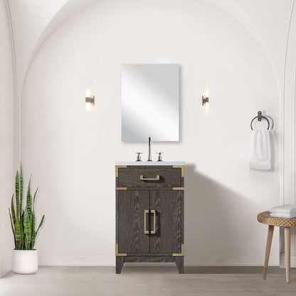 Laurel 20 in W x 18 in D Brown Oak Single Bath Vanity