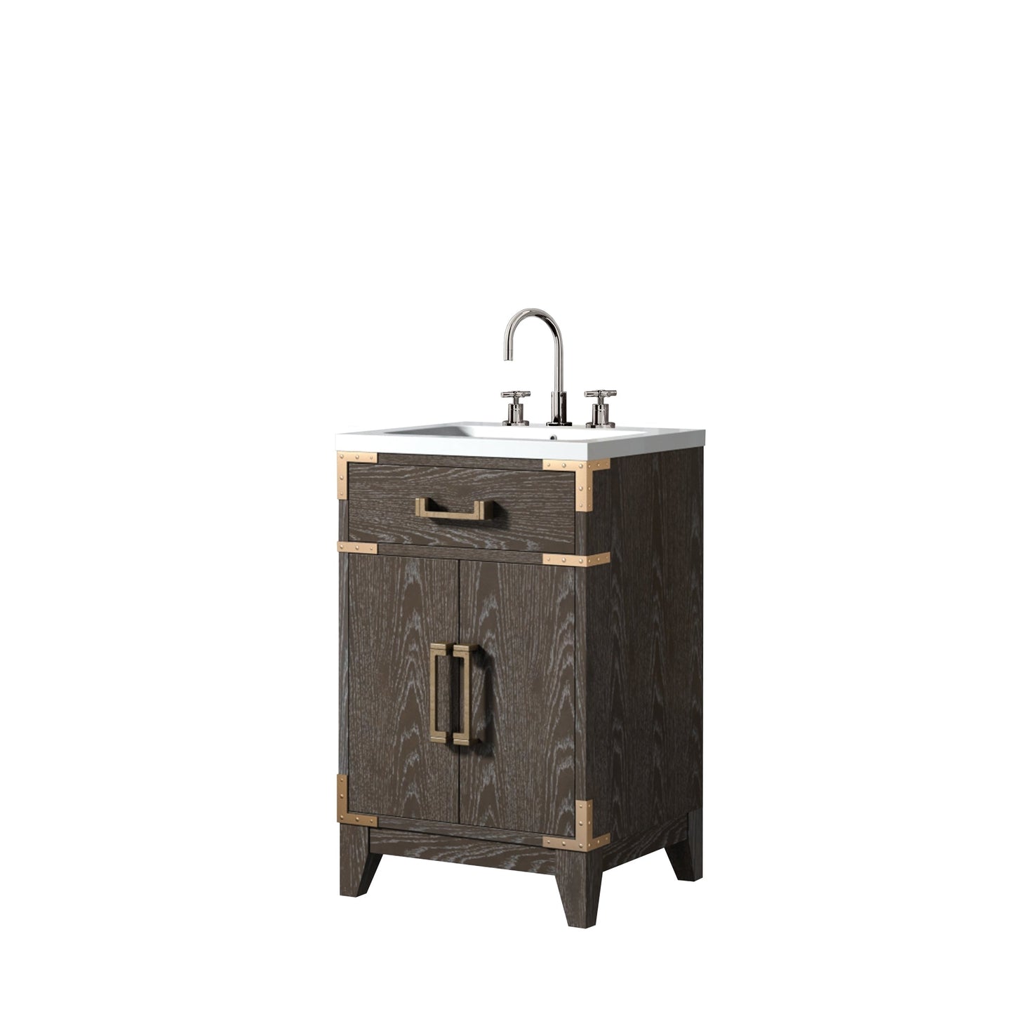 Laurel 20 in W x 18 in D Brown Oak Single Bath Vanity