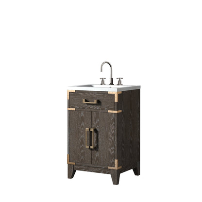 Laurel 20 in W x 18 in D Brown Oak Single Bath Vanity
