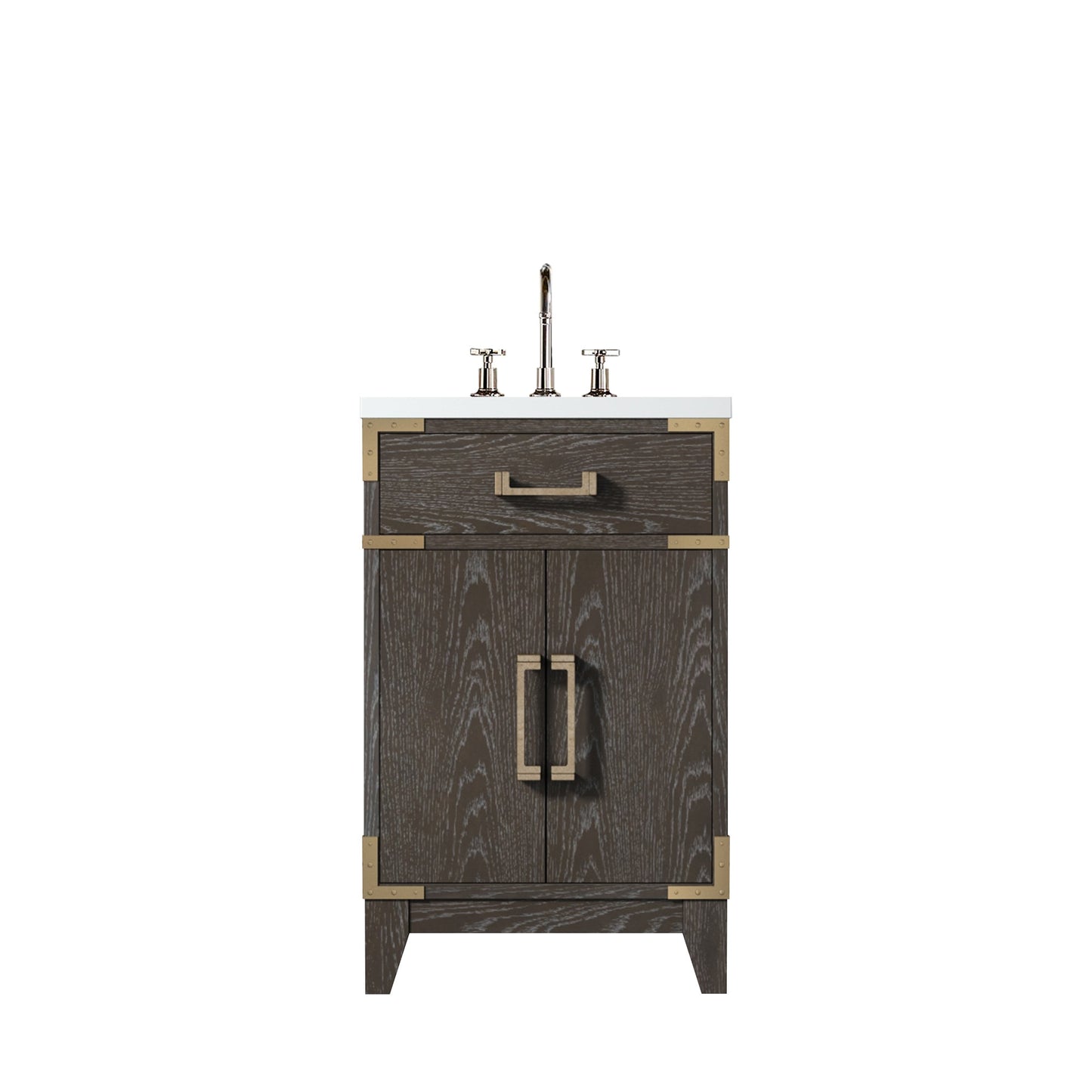 Laurel 20 in W x 18 in D Brown Oak Single Bath Vanity