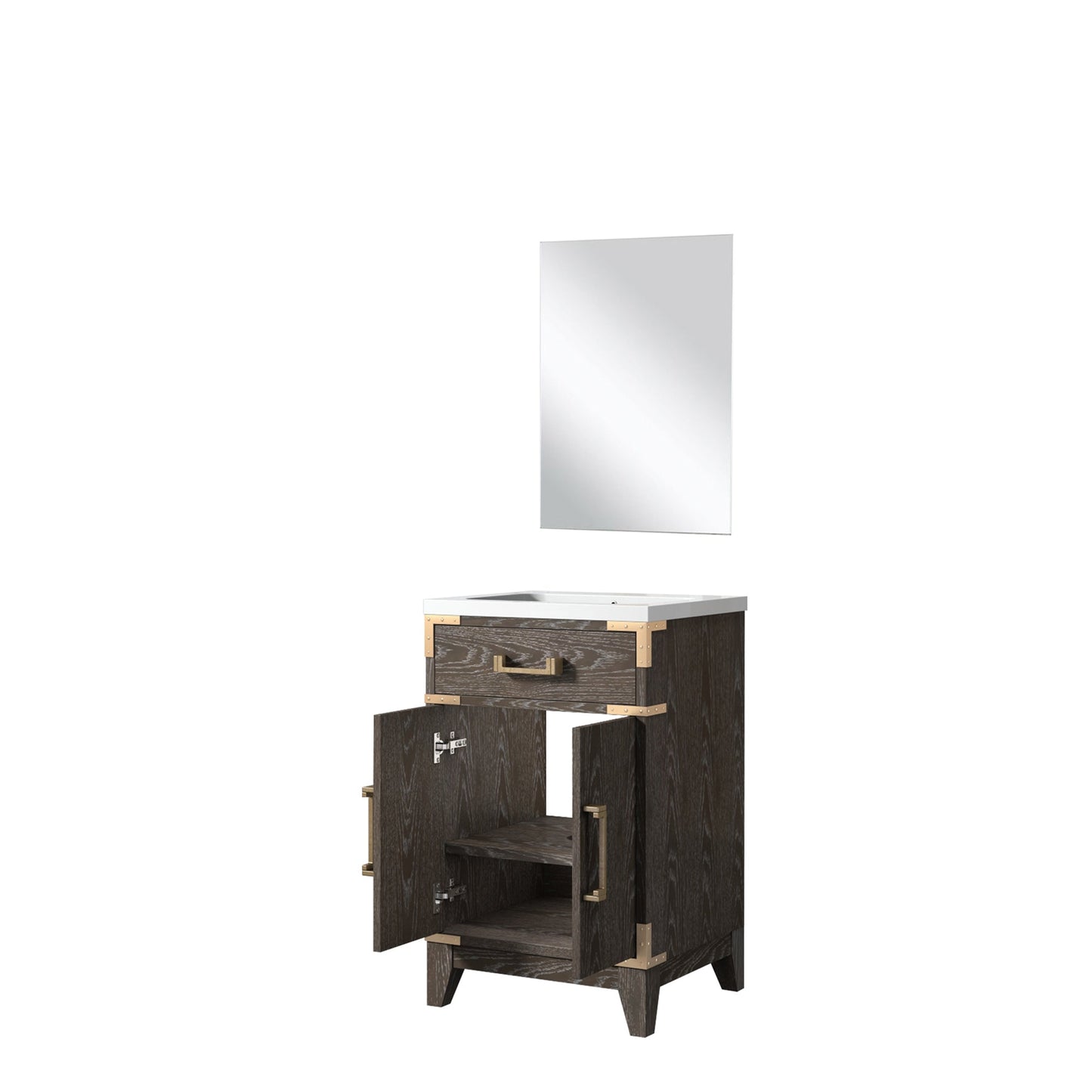 Laurel 20 in W x 18 in D Brown Oak Single Bath Vanity