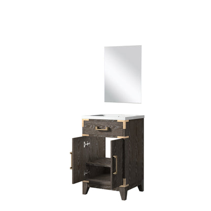 Laurel 20 in W x 18 in D Brown Oak Single Bath Vanity