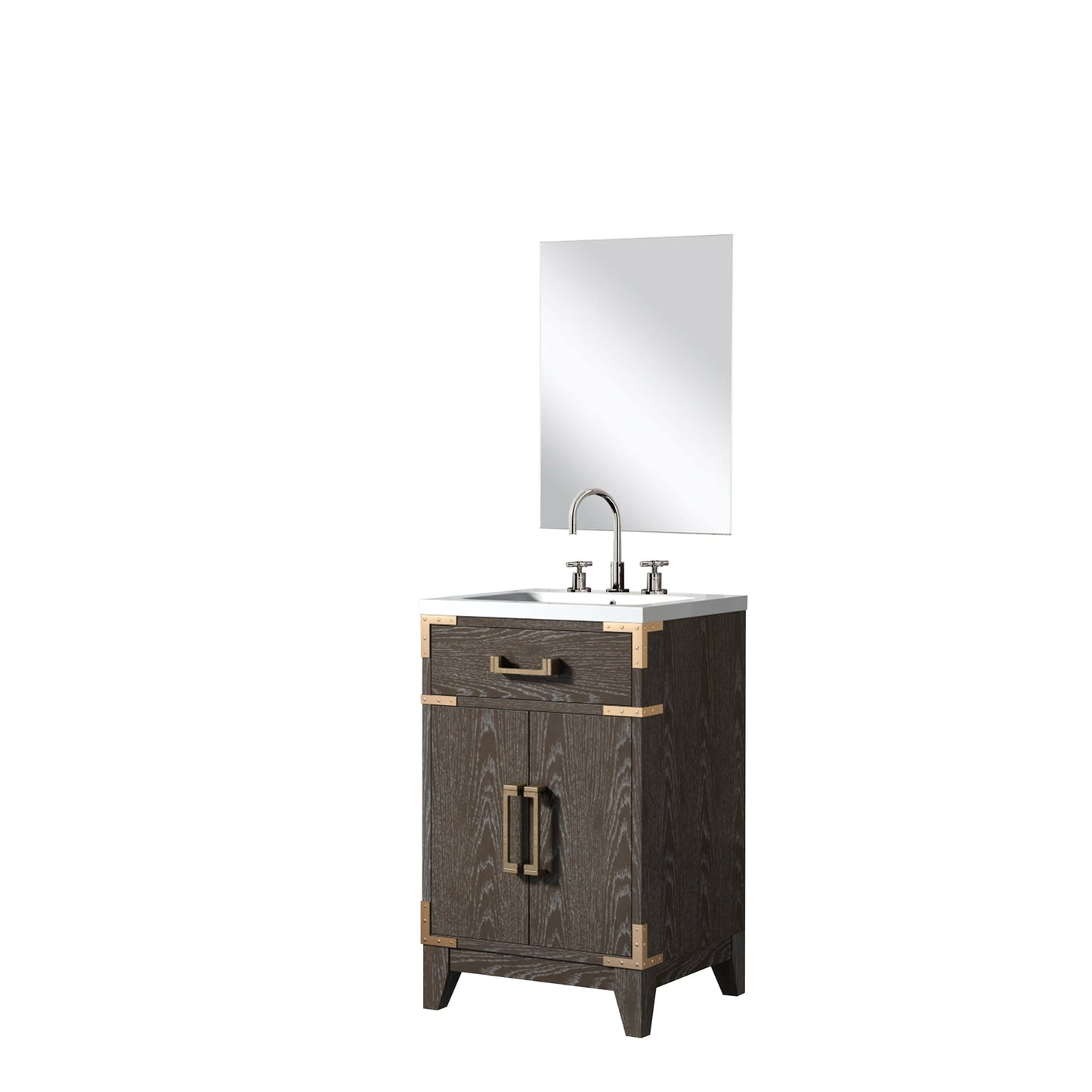 Laurel 20 in W x 18 in D Brown Oak Single Bath Vanity