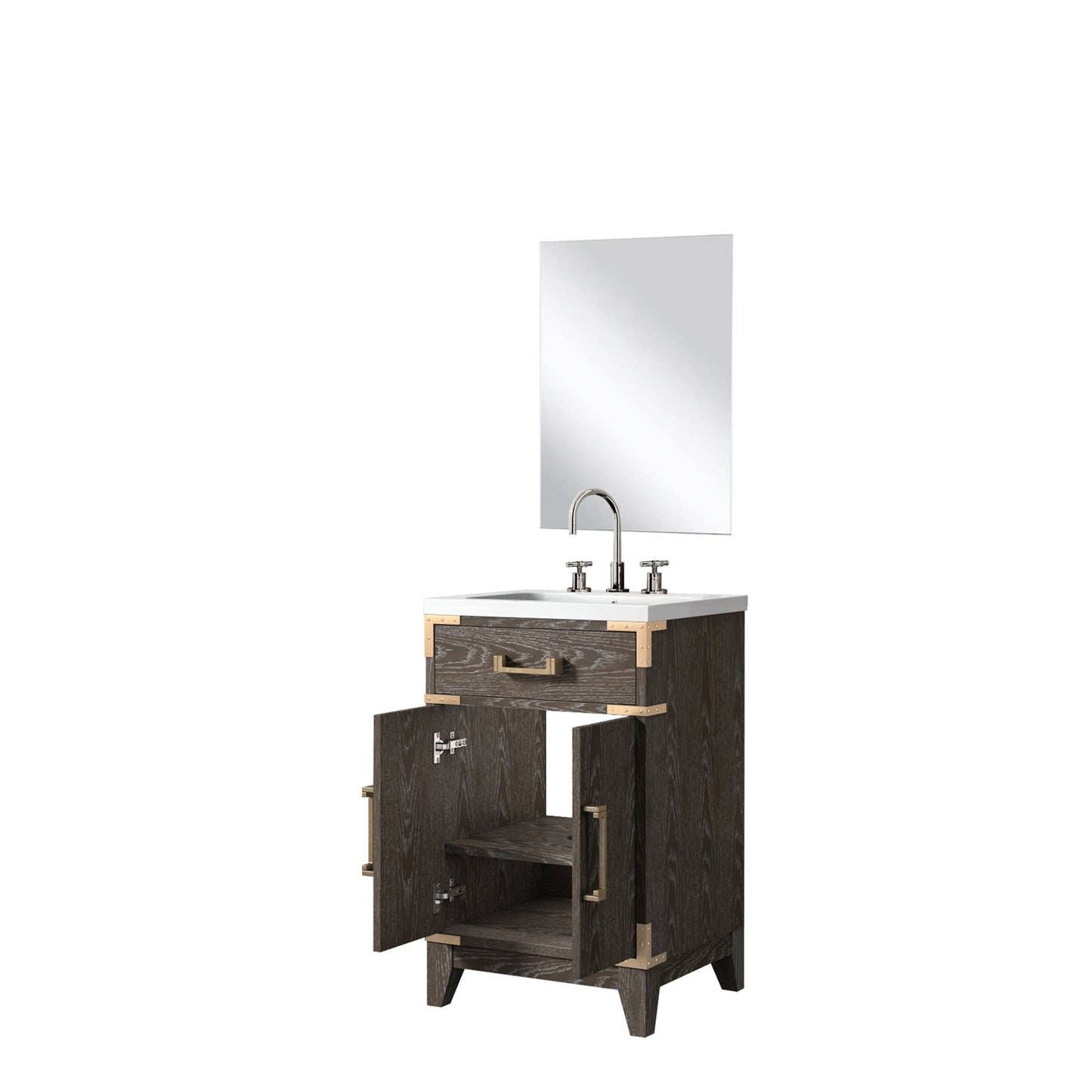 Laurel 20 in W x 18 in D Brown Oak Single Bath Vanity