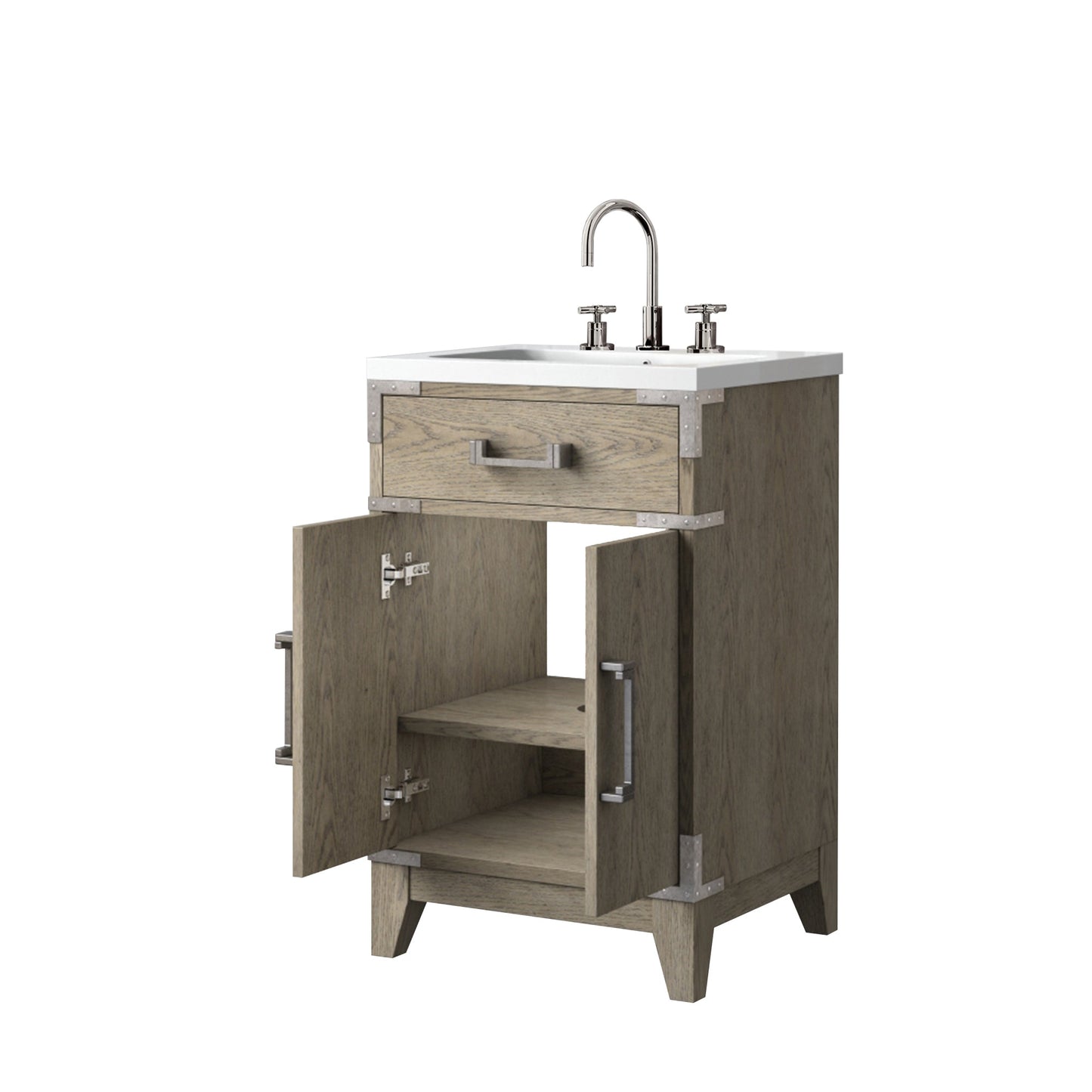 Laurel 20 in W x 18 in D Grey Oak Single Bath Vanity