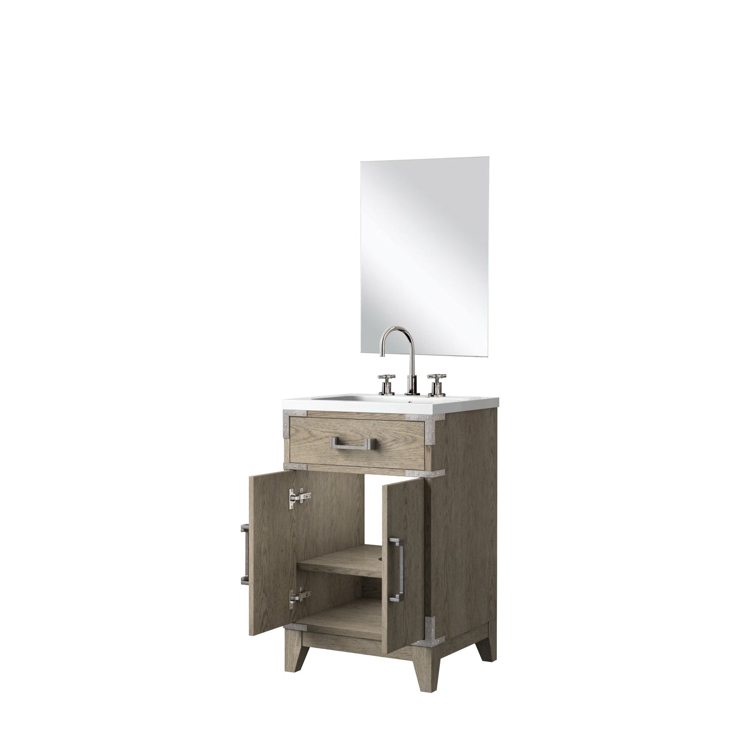 Laurel 20 in W x 18 in D Grey Oak Single Bath Vanity