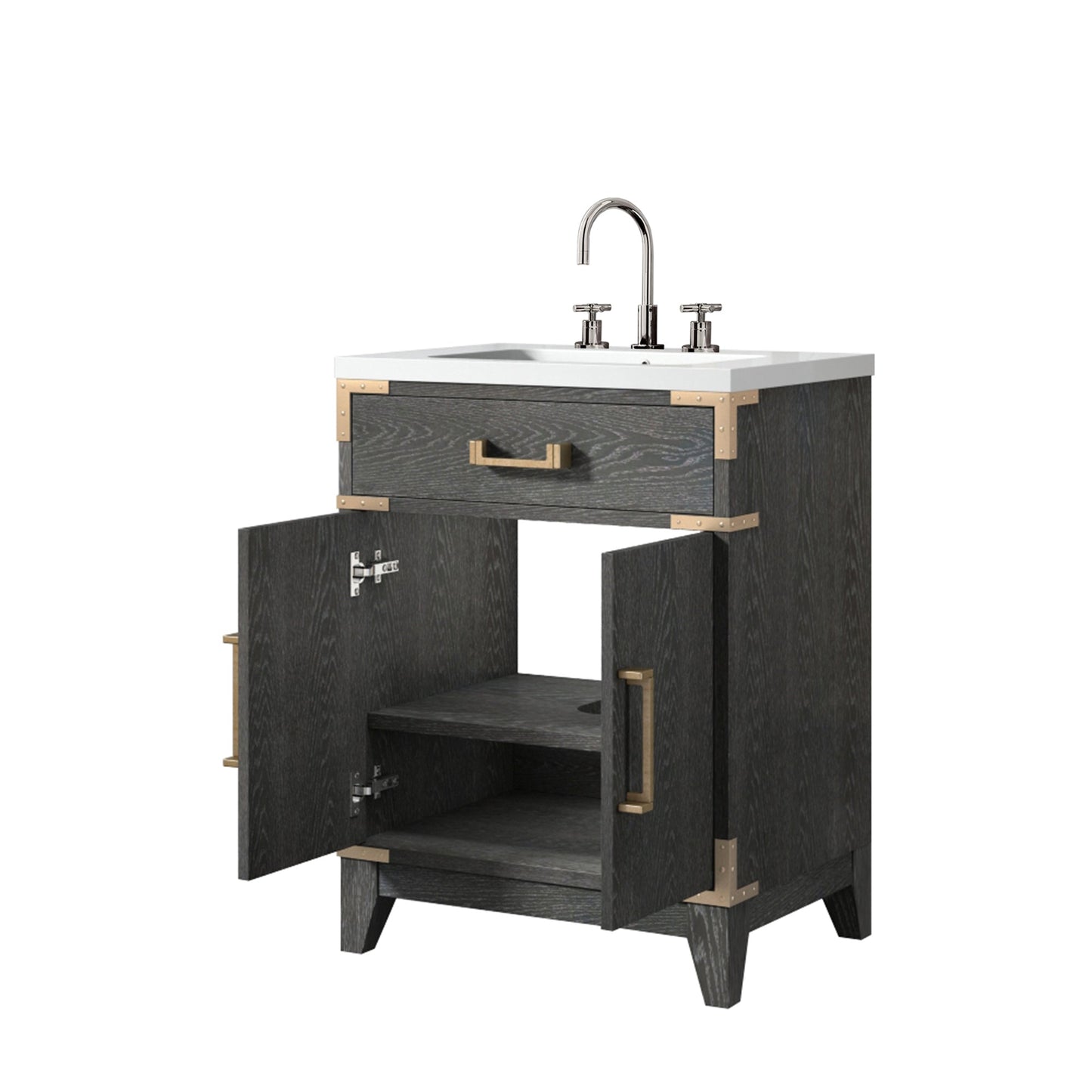 Laurel 24 in W x 18 in D Black Oak Single Bath Vanity