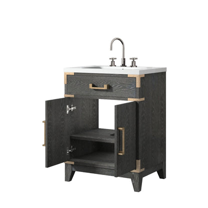 Laurel 24 in W x 18 in D Black Oak Single Bath Vanity