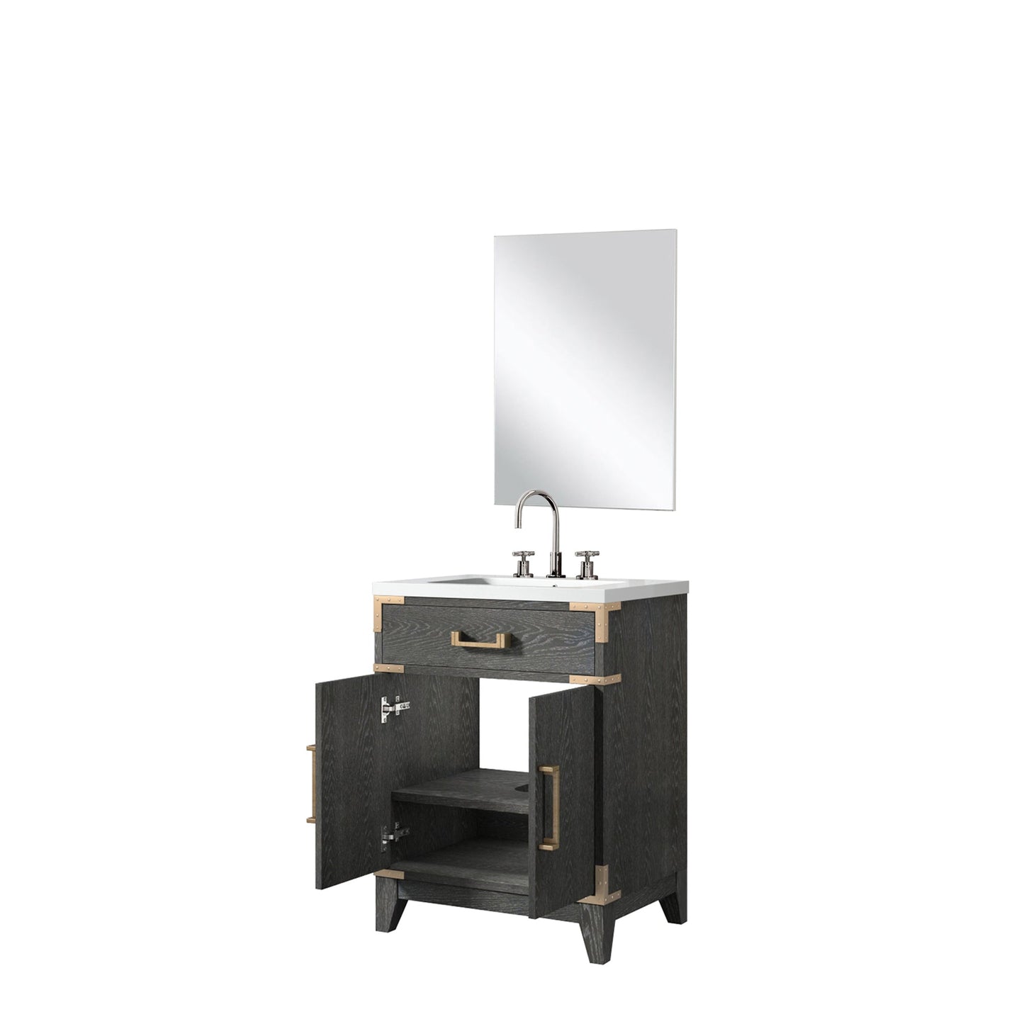 Laurel 24 in W x 18 in D Black Oak Single Bath Vanity