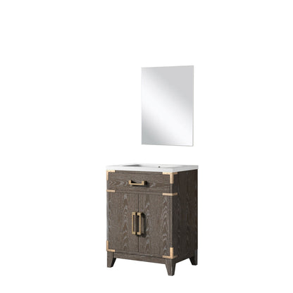 Laurel 24 in W x 18 in D Brown Oak Single Bath Vanity
