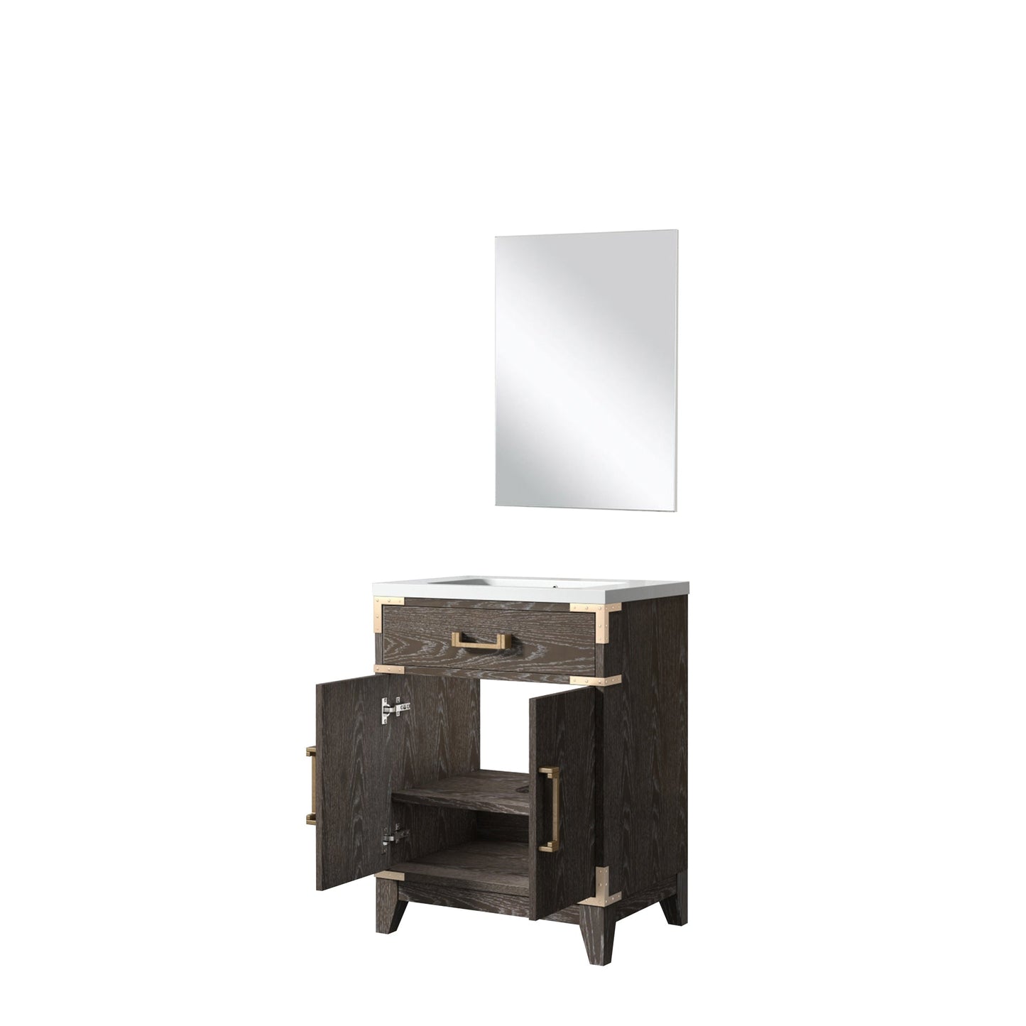 Laurel 24 in W x 18 in D Brown Oak Single Bath Vanity
