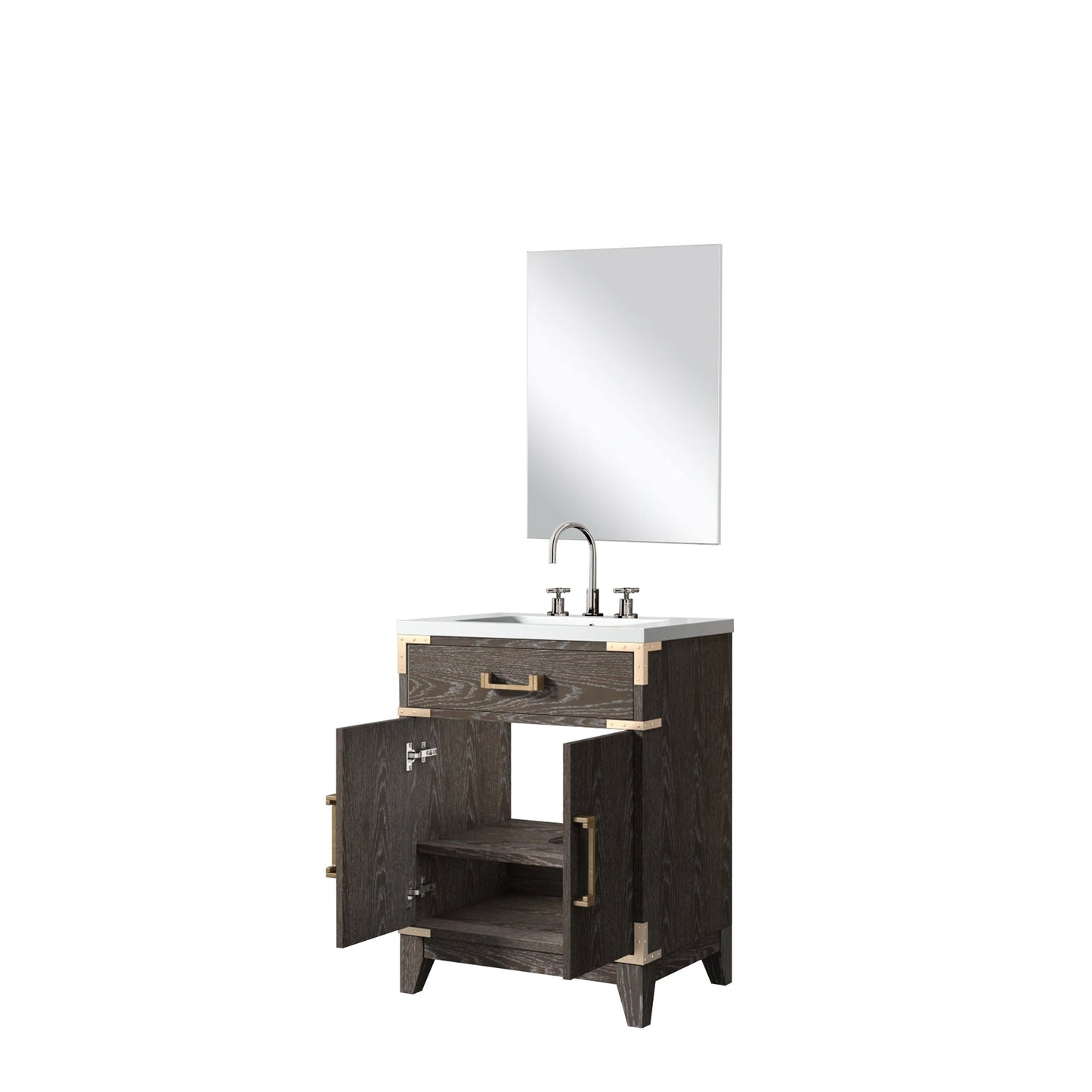 Laurel 24 in W x 18 in D Brown Oak Single Bath Vanity