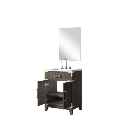 Laurel 24 in W x 18 in D Brown Oak Single Bath Vanity