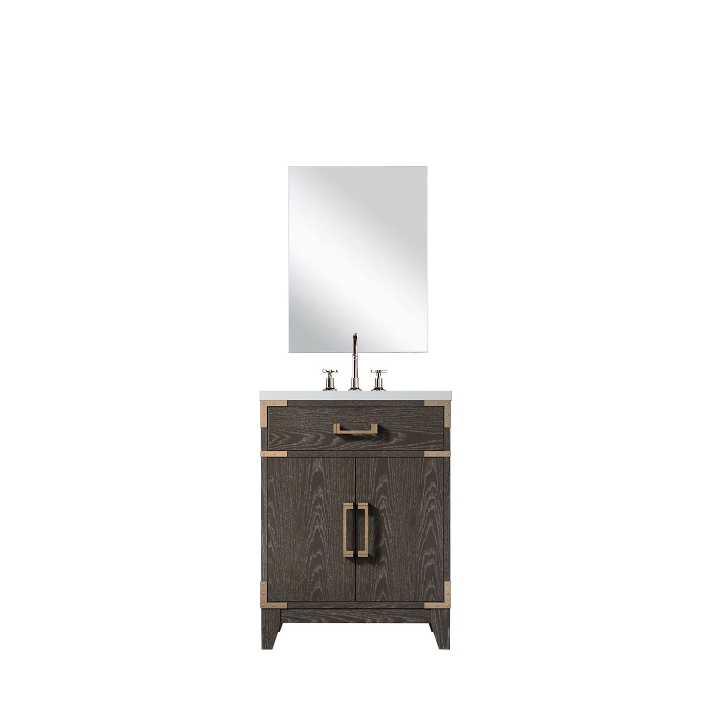Laurel 24 in W x 18 in D Brown Oak Single Bath Vanity