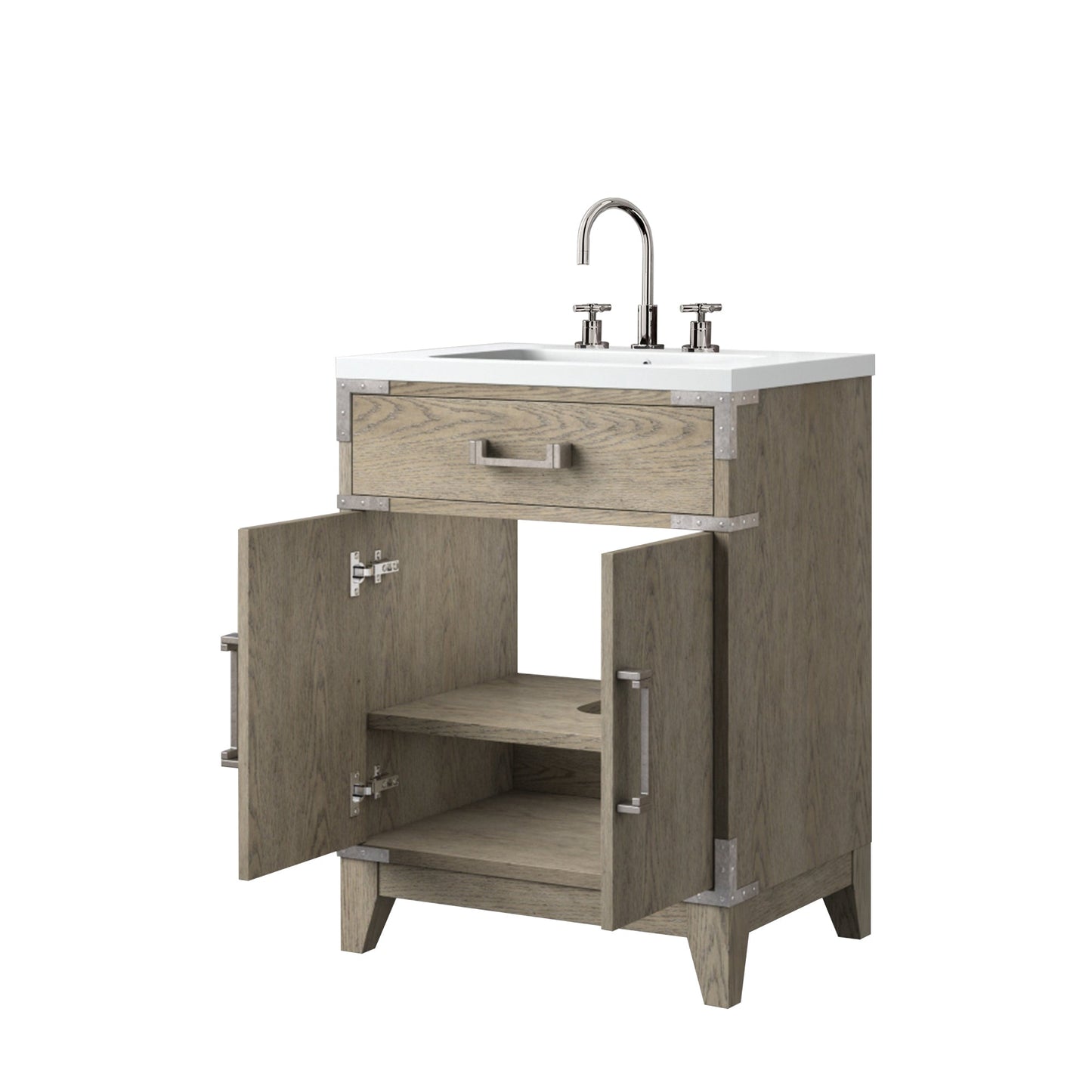 Laurel 24 in W x 18 in D Grey Oak Single Bath Vanity