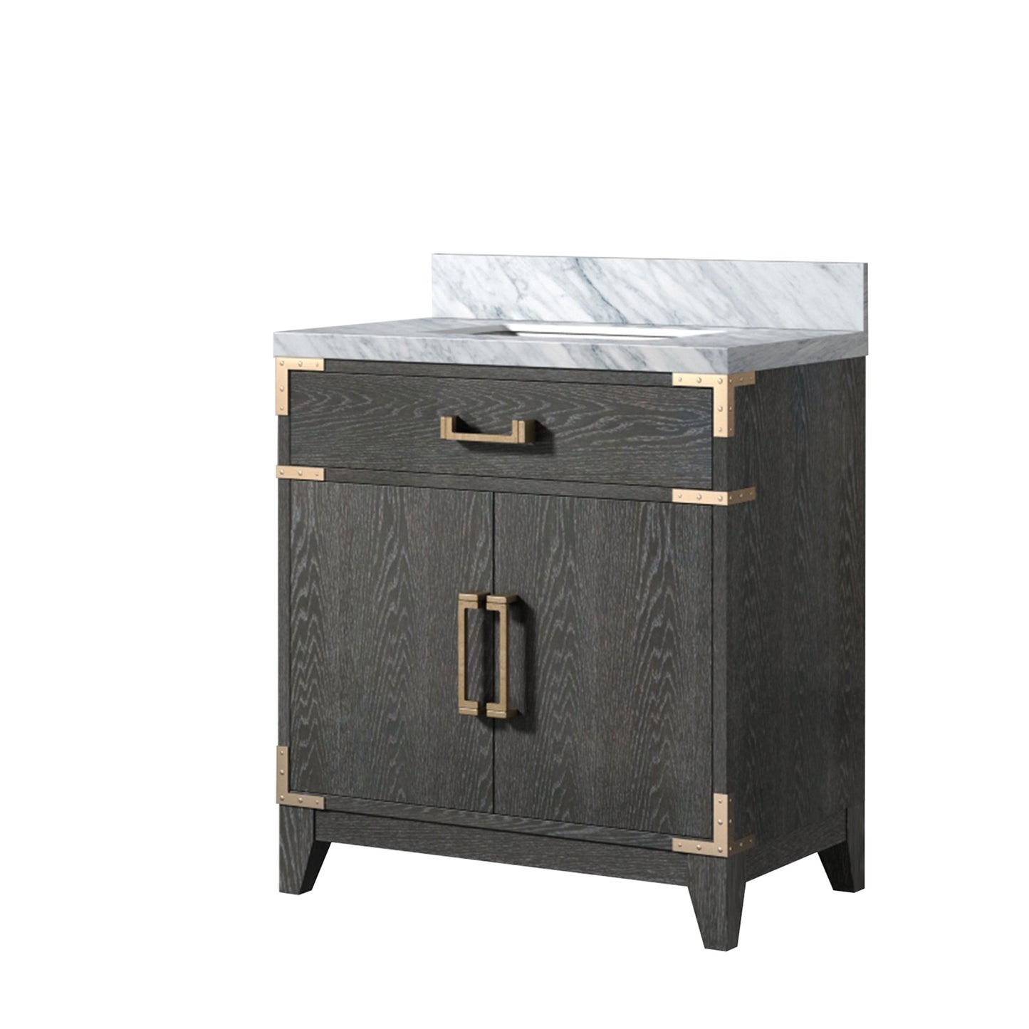 Laurel 30 in W x 22 in D Black Oak Single Bath Vanity