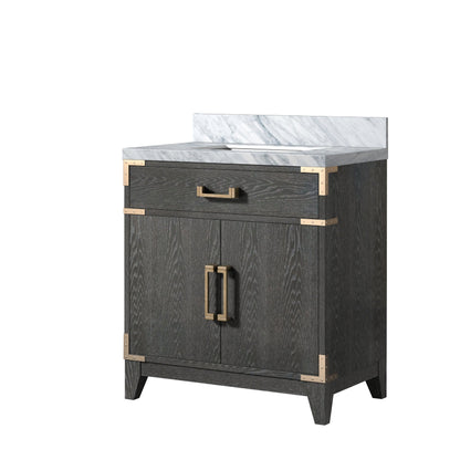 Laurel 30 in W x 22 in D Black Oak Single Bath Vanity