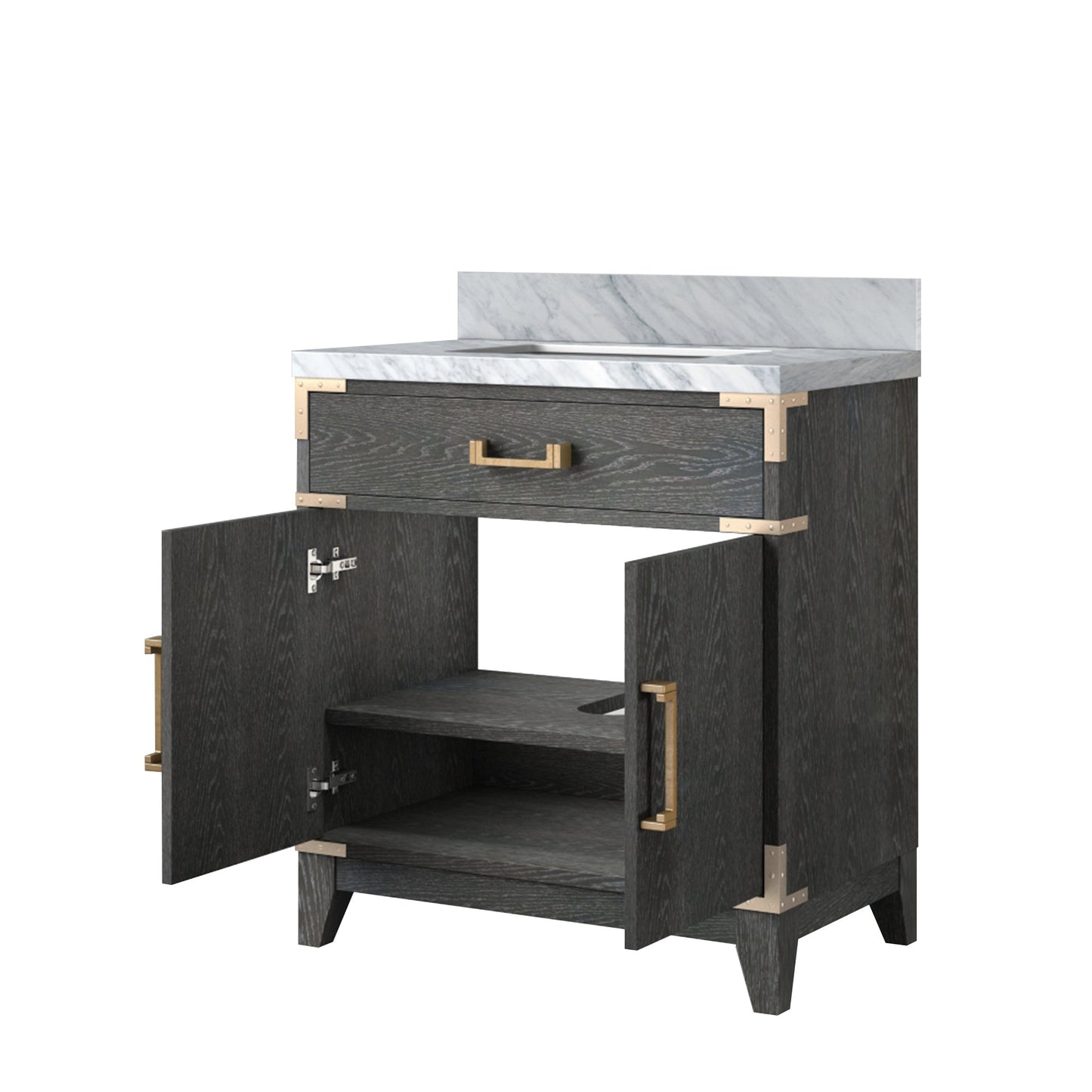 Laurel 30 in W x 22 in D Black Oak Single Bath Vanity