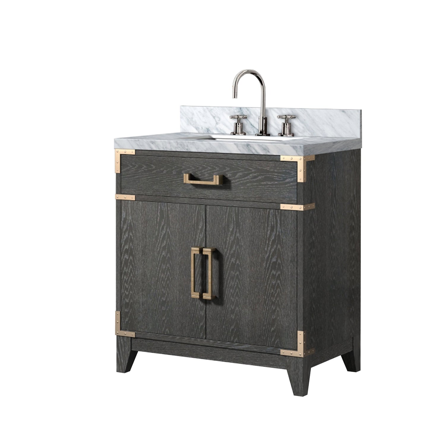 Laurel 30 in W x 22 in D Black Oak Single Bath Vanity