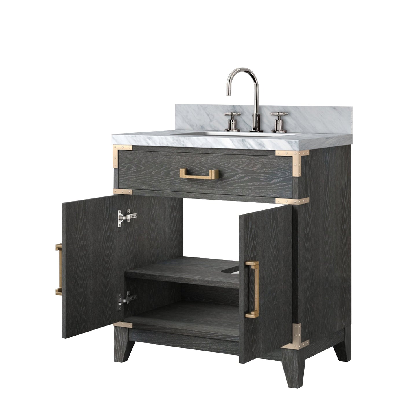 Laurel 30 in W x 22 in D Black Oak Single Bath Vanity