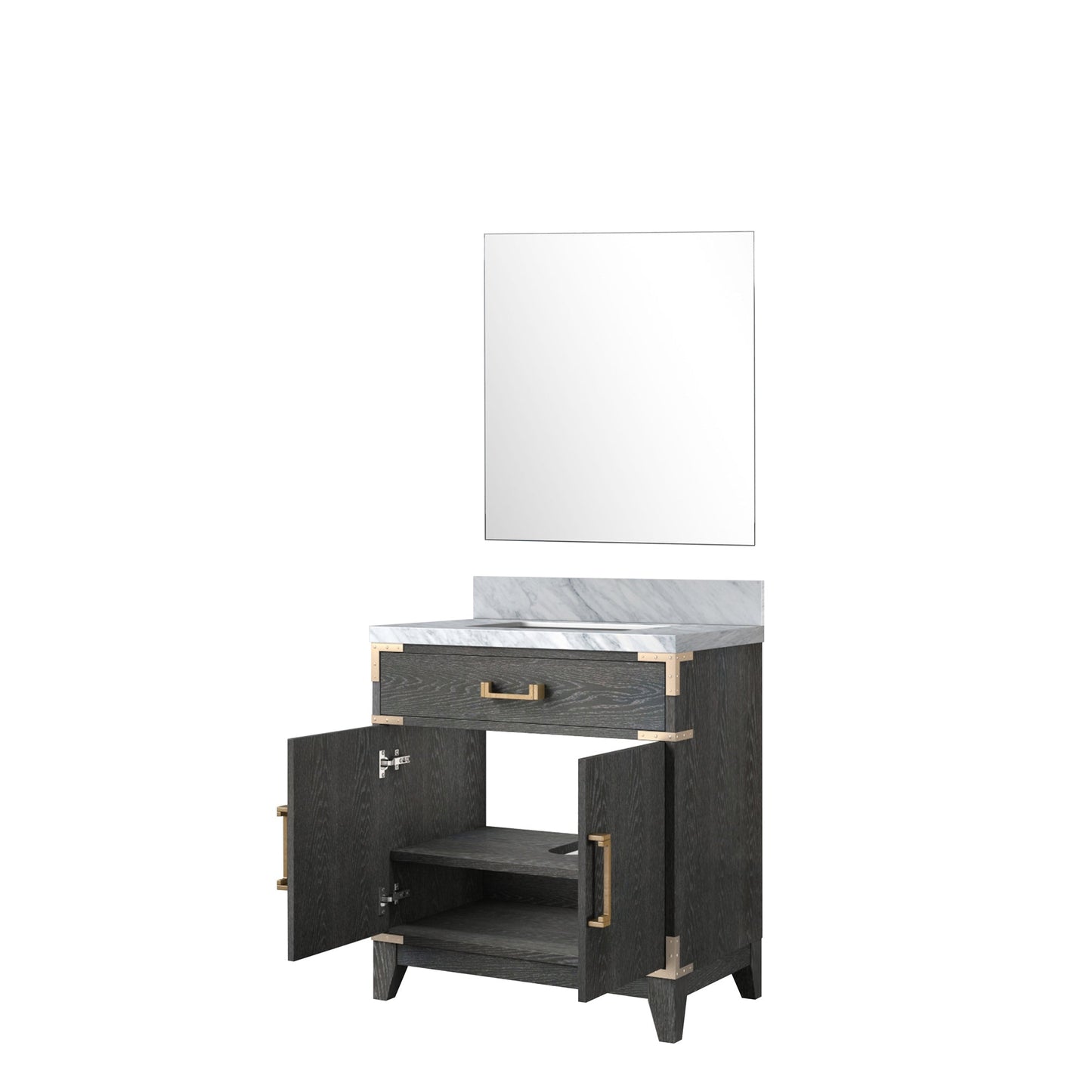 Laurel 30 in W x 22 in D Black Oak Single Bath Vanity
