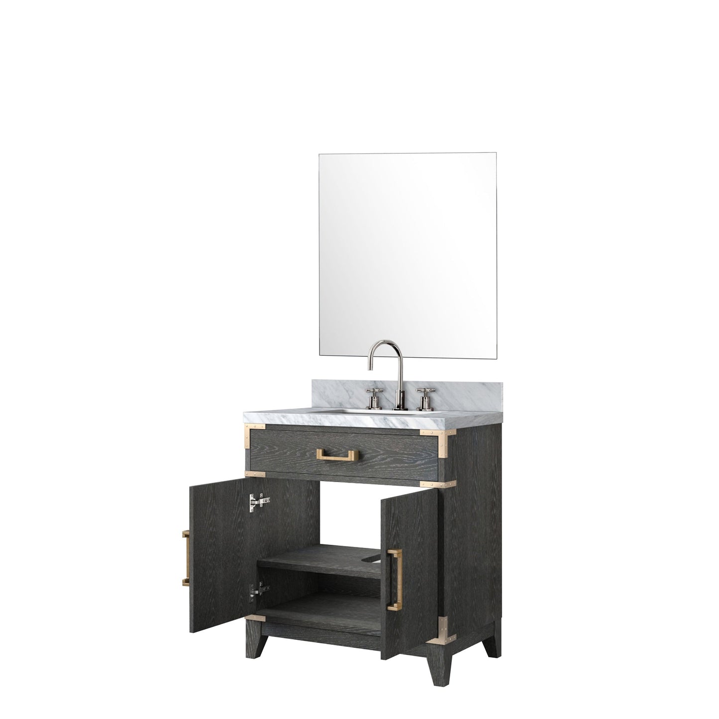 Laurel 30 in W x 22 in D Black Oak Single Bath Vanity