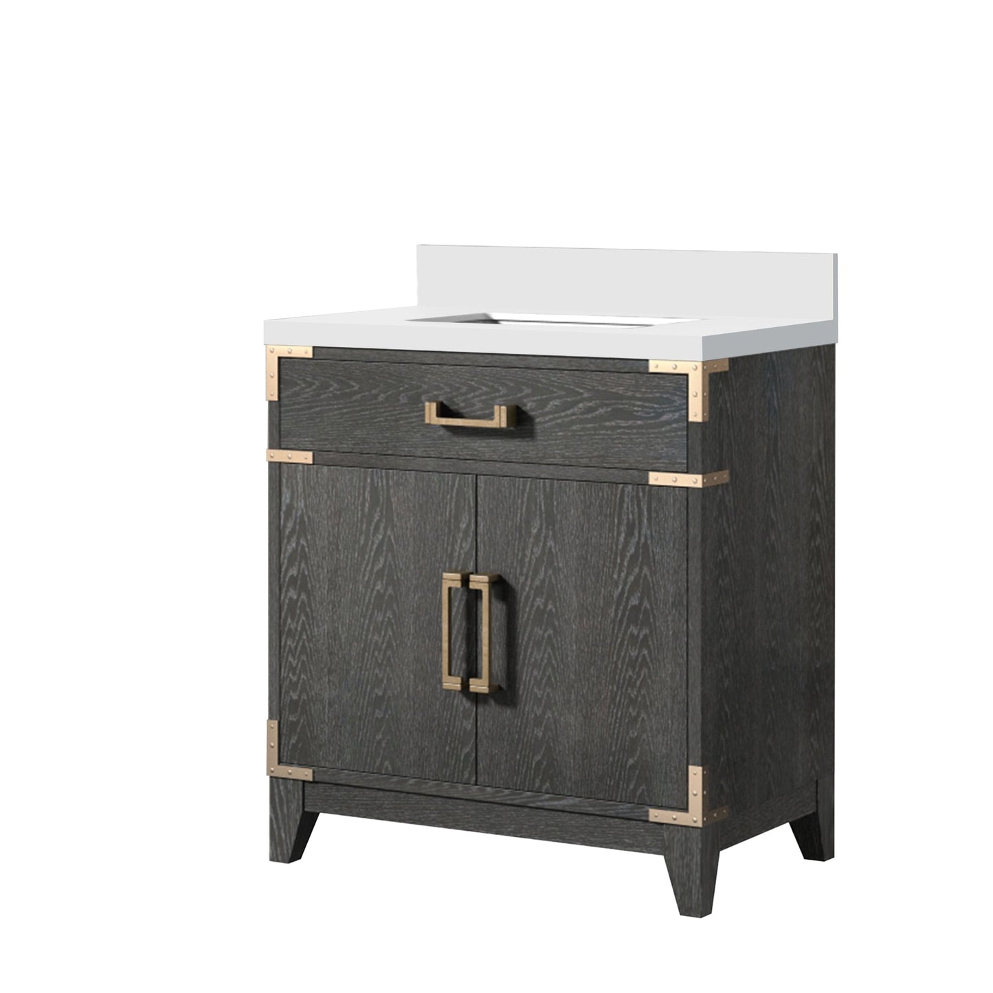 Laurel 30 in W x 22 in D Black Oak Single Bath Vanity