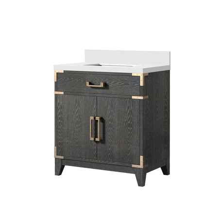 Laurel 30 in W x 22 in D Black Oak Single Bath Vanity