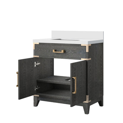 Laurel 30 in W x 22 in D Black Oak Single Bath Vanity