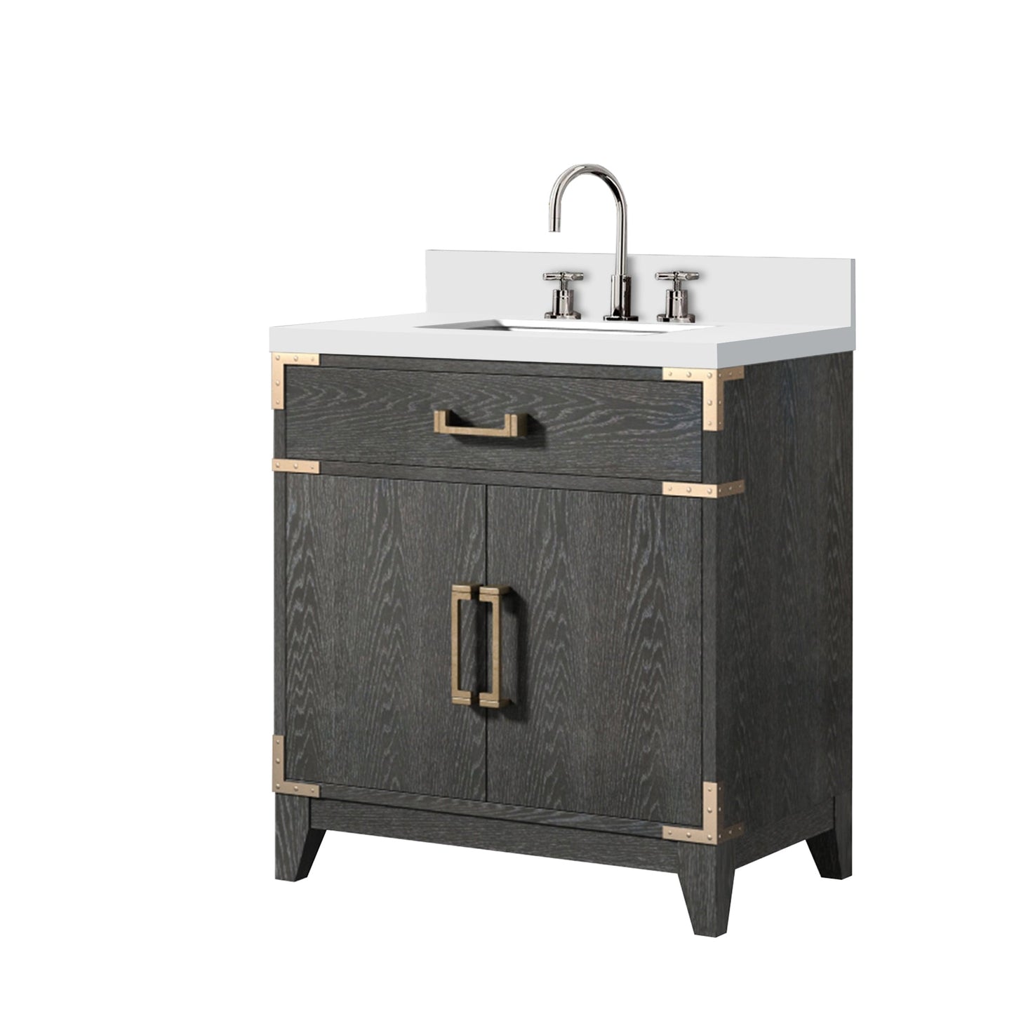 Laurel 30 in W x 22 in D Black Oak Single Bath Vanity