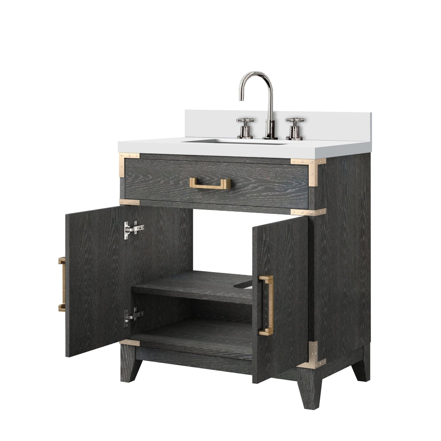 Laurel 30 in W x 22 in D Black Oak Single Bath Vanity