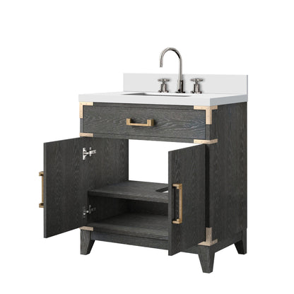 Laurel 30 in W x 22 in D Black Oak Single Bath Vanity
