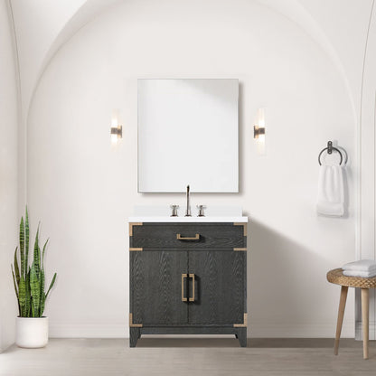 Laurel 30 in W x 22 in D Black Oak Single Bath Vanity