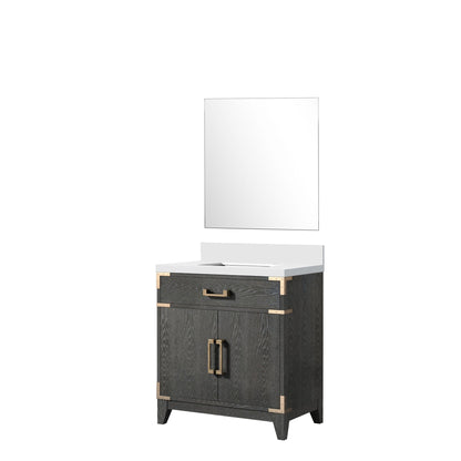 Laurel 30 in W x 22 in D Black Oak Single Bath Vanity