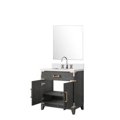 Laurel 30 in W x 22 in D Black Oak Single Bath Vanity