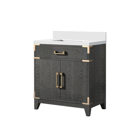 Laurel 30 in W x 22 in D Black Oak Single Bath Vanity