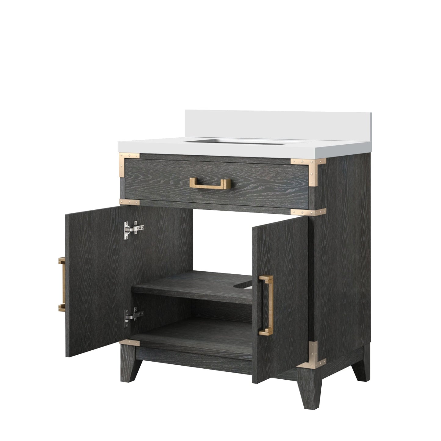 Laurel 30 in W x 22 in D Black Oak Single Bath Vanity