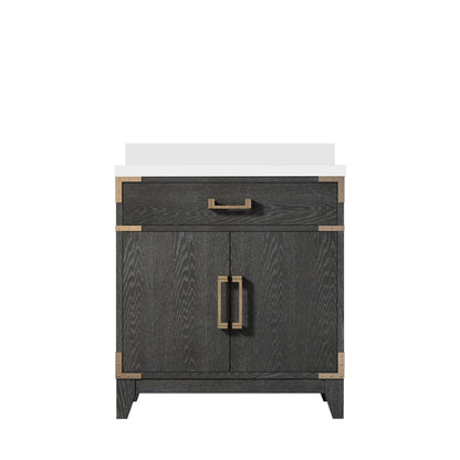 Laurel 30 in W x 22 in D Black Oak Single Bath Vanity