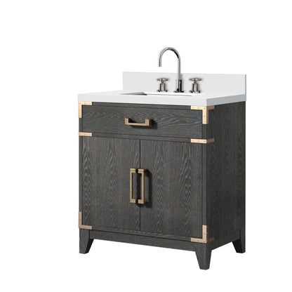 Laurel 30 in W x 22 in D Black Oak Single Bath Vanity