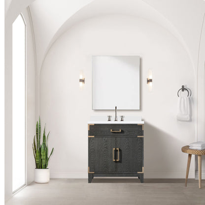Laurel 30 in W x 22 in D Black Oak Single Bath Vanity