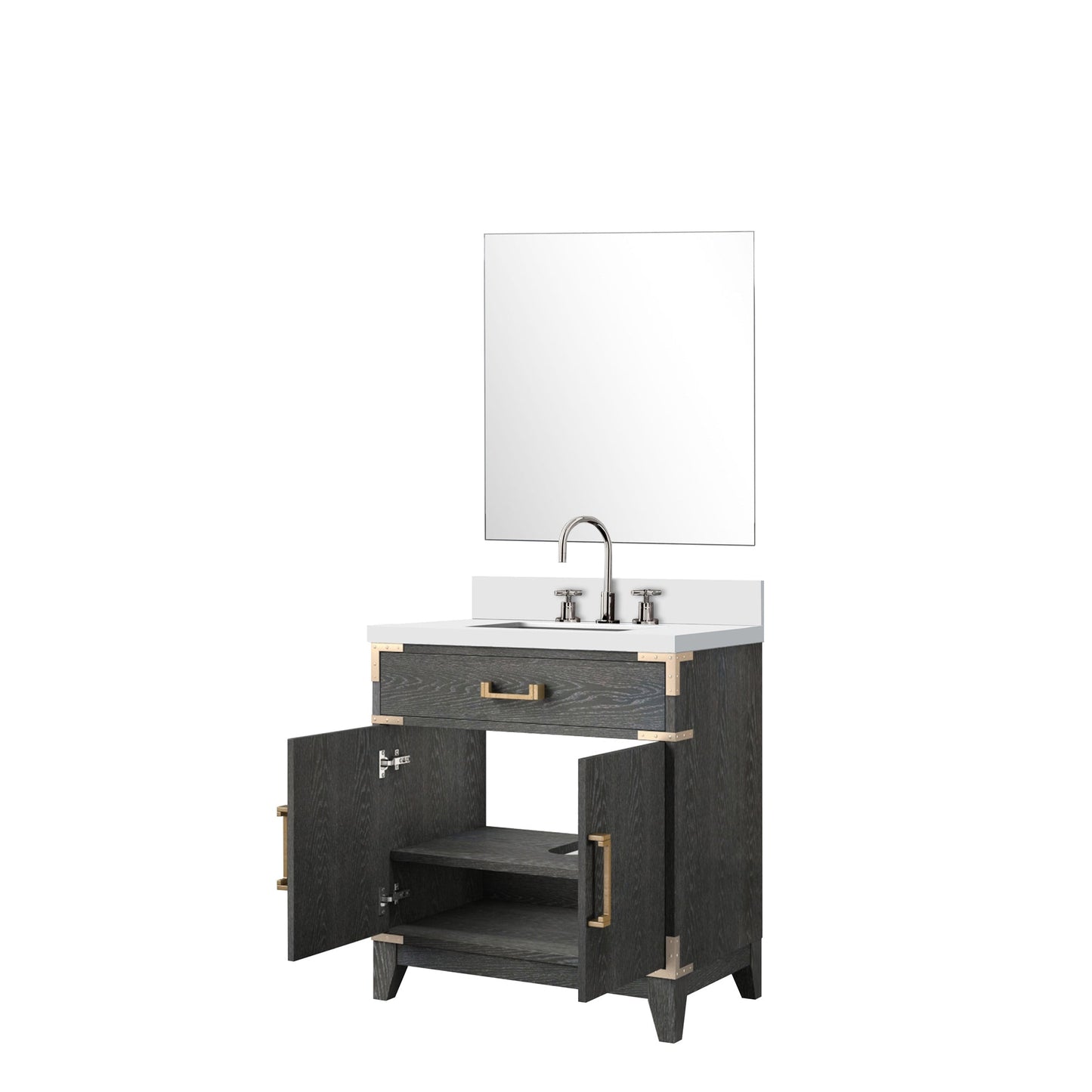 Laurel 30 in W x 22 in D Black Oak Single Bath Vanity