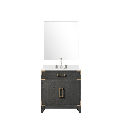 Laurel 30 in W x 22 in D Black Oak Single Bath Vanity