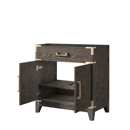 Laurel 30 in W x 22 in D Brown Oak Single Bath Vanity