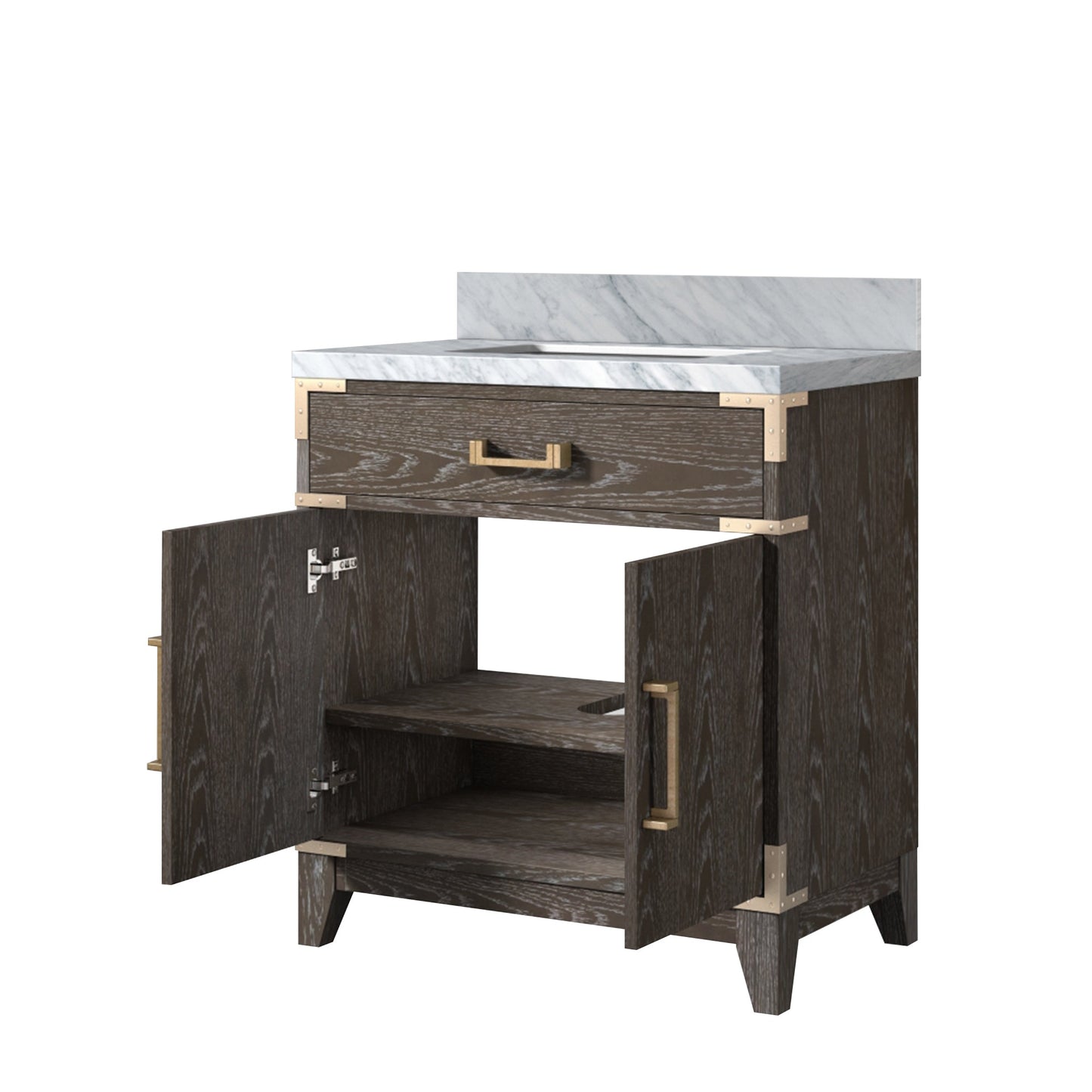 Laurel 30 in W x 22 in D Brown Oak Single Bath Vanity