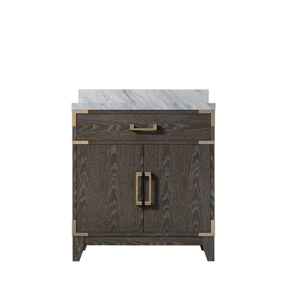 Laurel 30 in W x 22 in D Brown Oak Single Bath Vanity