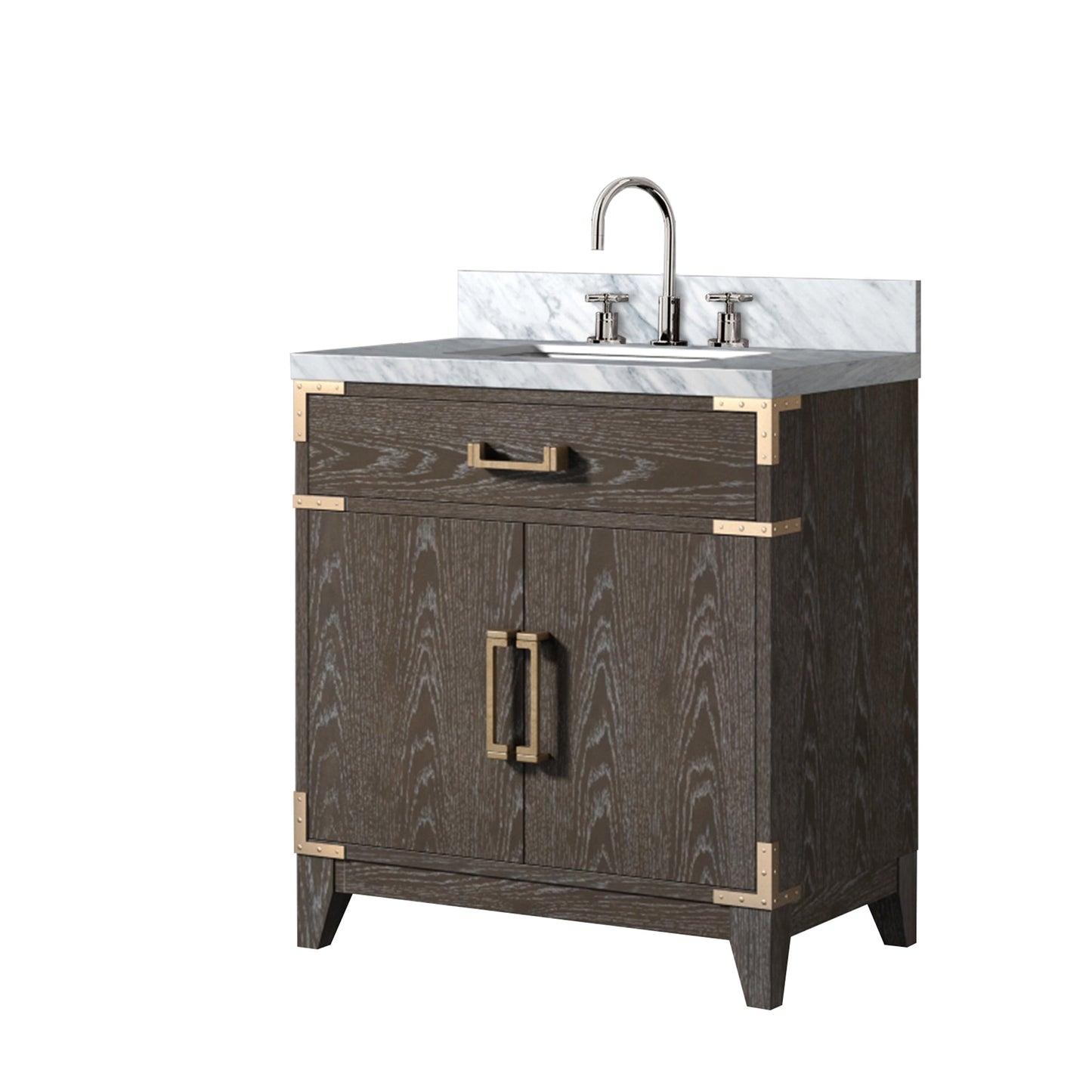 Laurel 30 in W x 22 in D Brown Oak Single Bath Vanity