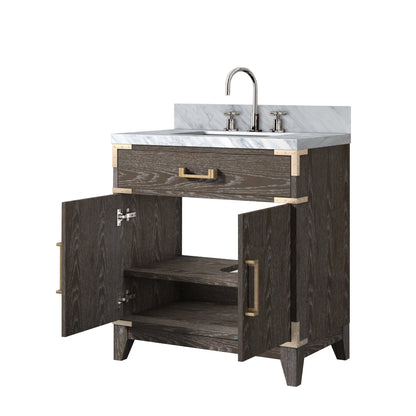 Laurel 30 in W x 22 in D Brown Oak Single Bath Vanity